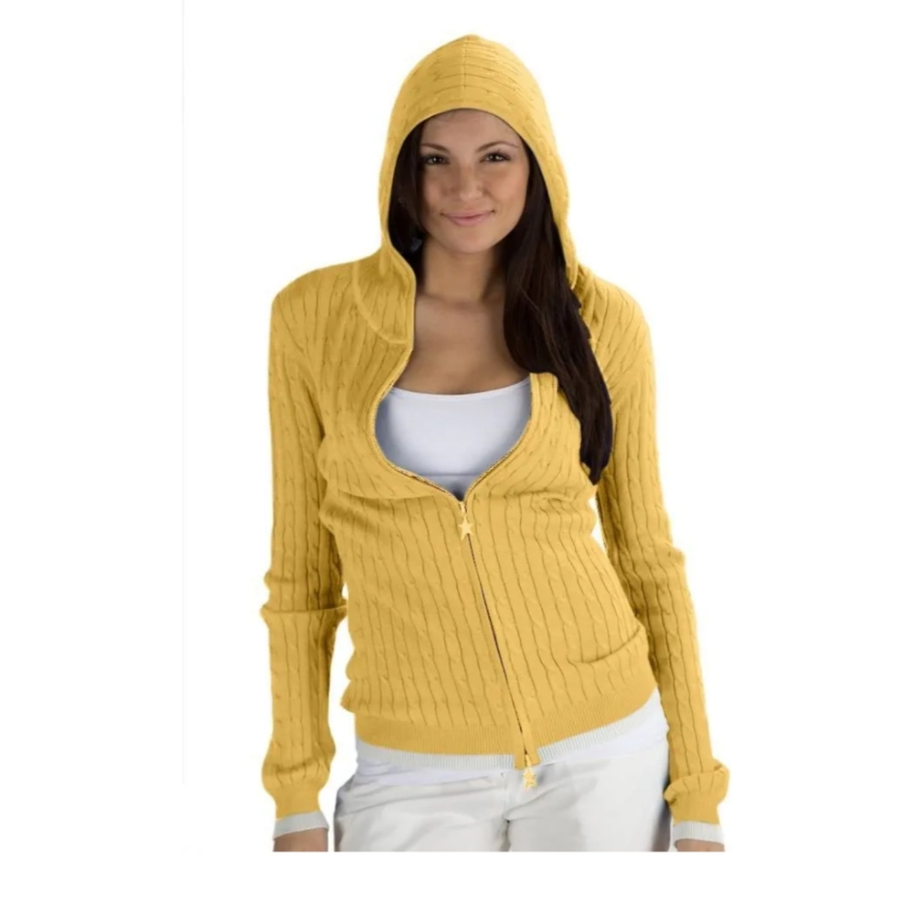 Women's Cable Knit Sweater Hoodie